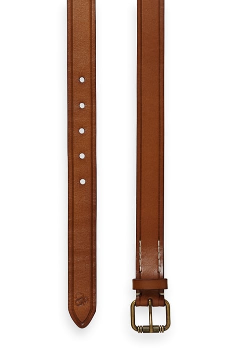RAW EDGE LEATHER BELT DEEP TOFFEE 4
