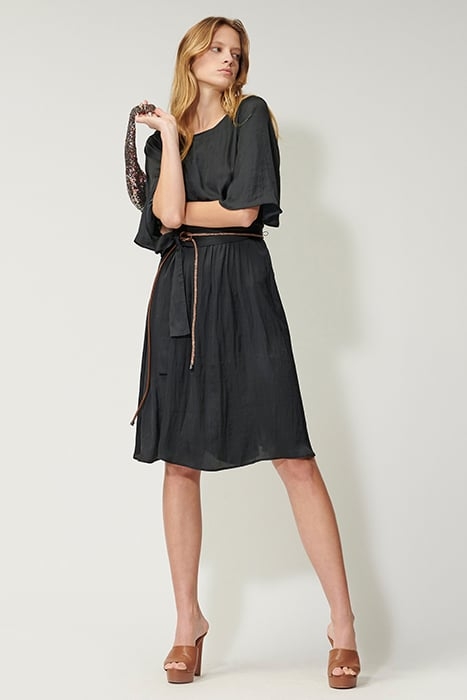 DRESS WITH SATIN SHEEN ANTHRACITE 1