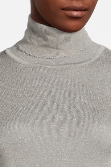 CAROLINE TURTLENECK TOP GREY LUREX 4