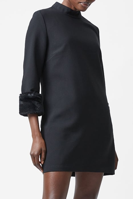 LUX DAUX FUR 3/4 CUFF DRESS S BLACK 3