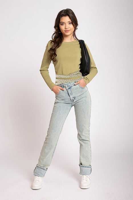 FENNA DENIM PANTS GREEN CAST 1