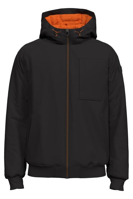 STRETCH PADDED HOODED JACKET BLACK 1