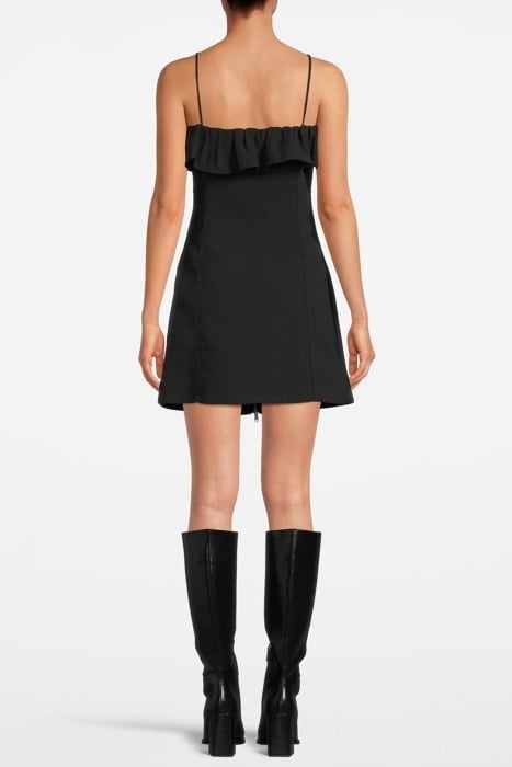BONDED CREPE STRAP MINI DRESS BLACK 2