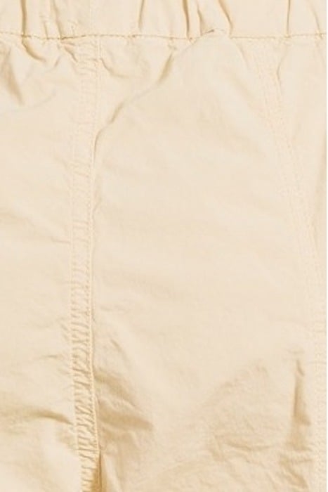 WASHED COTTON CANVAS ELASTICATED CURVE PANTS PALE KHAKI 5