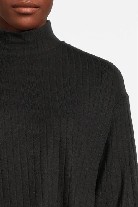 CALLIE HIGH NECK RIB SWEATER BLACK - OUTLET PRICE 4