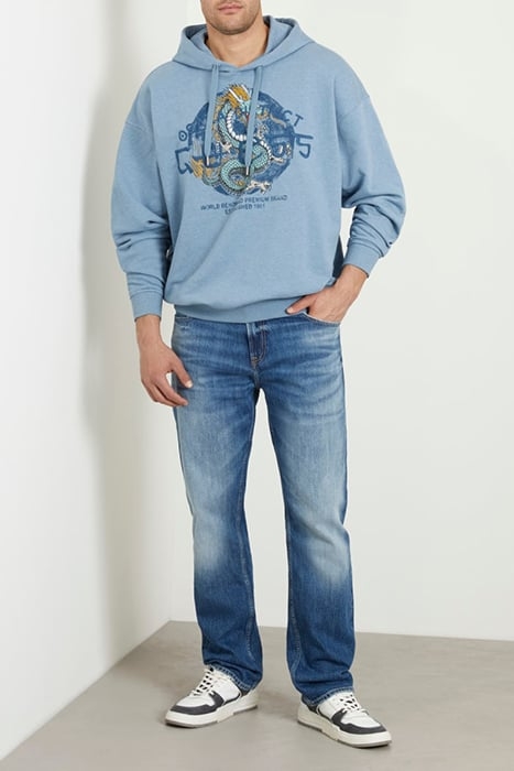 GUESS ROUND LOGO HOO WASHED INDIGO HEATHE 3