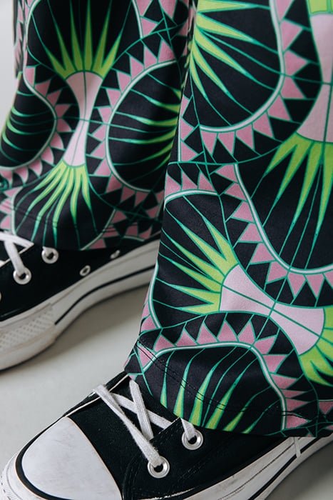 GRAPHIC PEACHED EXTRA FLARE PANTS BRIGHT GREEN 5