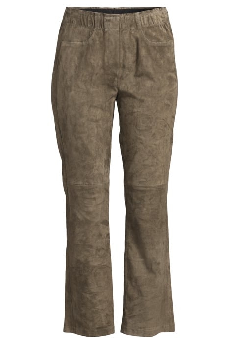 SUEDE BABYFLARE PANTS GREYISH KHAKI 3