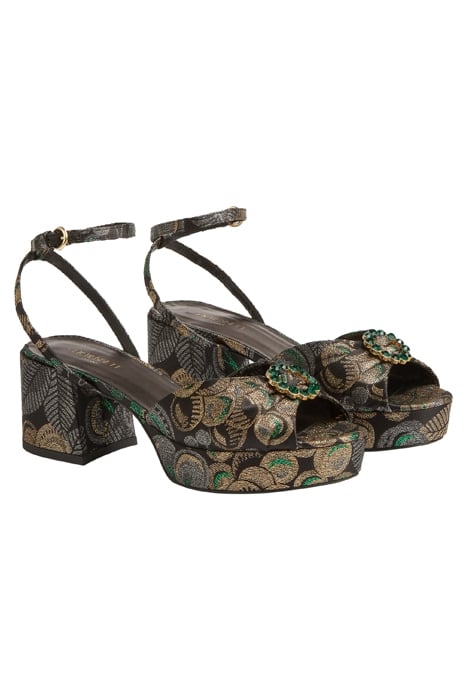 FS BRITTANY WEDGE SANDAL BLACK MIX 2