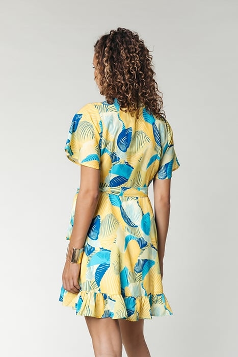 TELSI SHELL SHORT SLEEVE REAL WRAP DRESS SS WASHED YELLOW 2