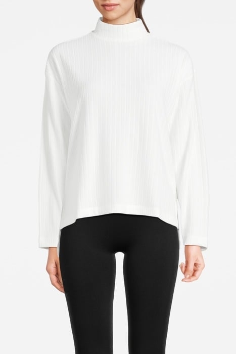 CALLIE HIGH NECK RIB SWEATER WHITE - OUTLET PRICE 1
