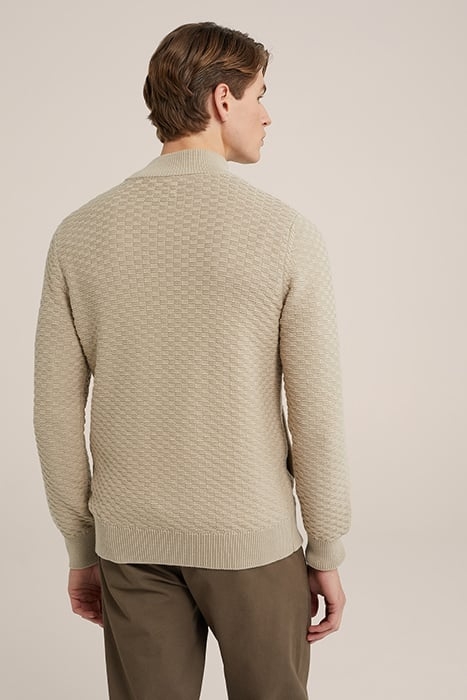 CARDIGAN WITH ZIPPER BEIGE 2