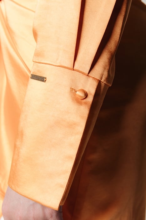 METTE SATIN WRAP DRESS LS RUST ORANGE 6