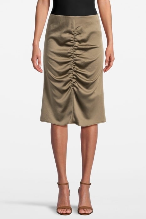 SKIRT WITH RUFFLES GREYISH KHAKI 1