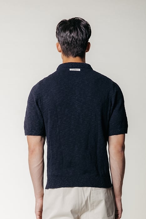 TOBY SLUB ZIP POLO DEEPEST BLUE 2