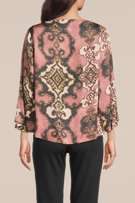 TOP FLARE SLEEVES ORNAMENT PRINT ANTIQUE PINK 2