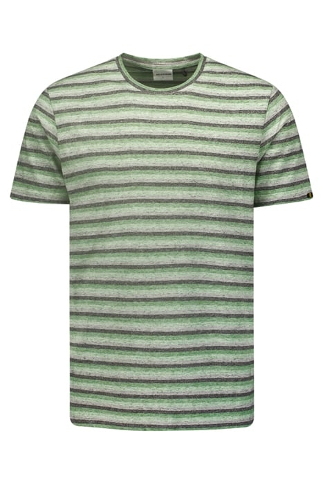T-SHIRT CREWNECK MELANGE STRIPES GREEN 4