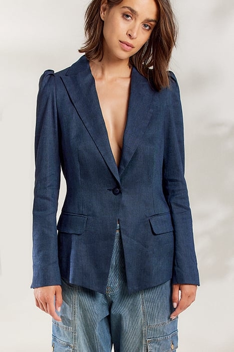 BLAZER LINEN BLEND NIGHT SKY 1