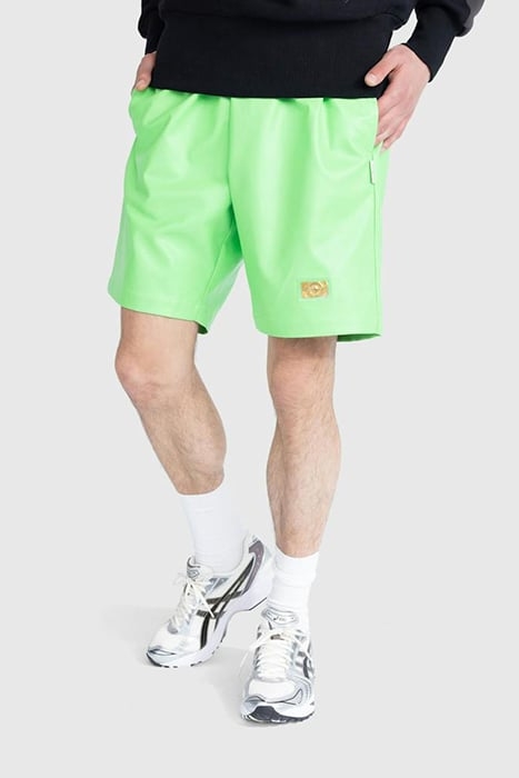 ABC. – FAUX LEATHER WORK SHORTS GREEN 1