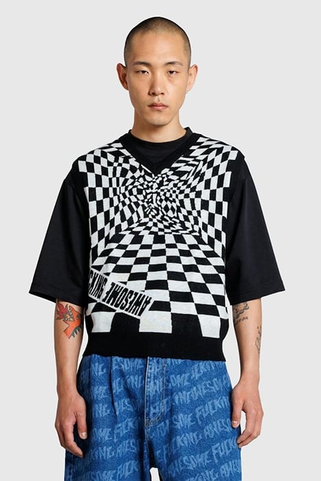 FUCKING AWESOME – WARPED SWEATER VEST BLACK 1