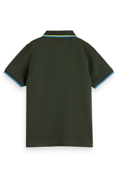 BOYS COTTON IN CONVERSION POLO WITH CONTRAST TIPPING FOREST 5