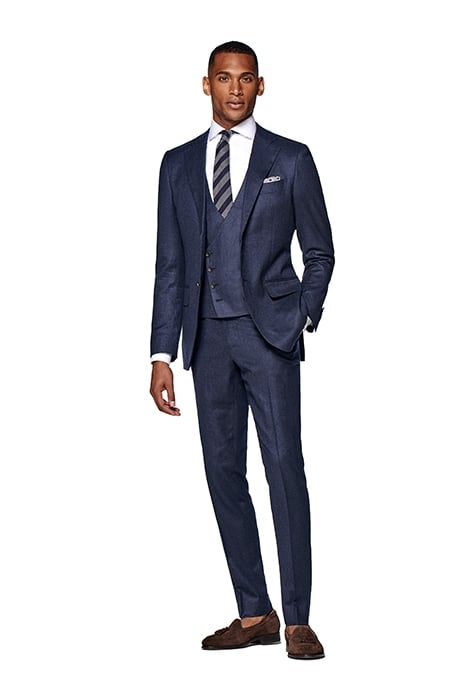 MID BLUE THREE-PIECE LAZIO SUIT MID BLUE 1