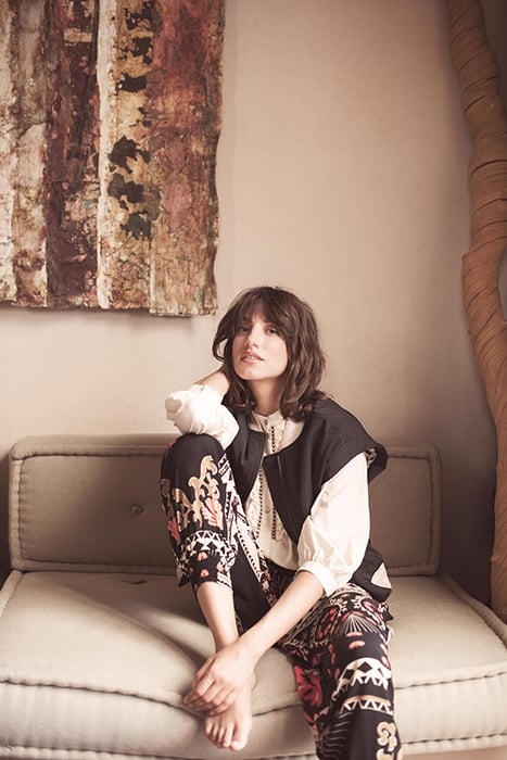 TROUSERS SCARF PRINT ELASTANE BLACK 7