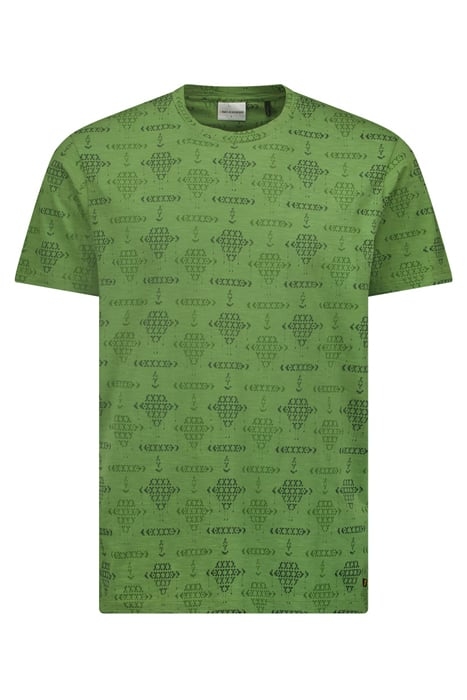 T-SHIRT CREWNECK ALLOVER PRINTED SLUB GREEN 1