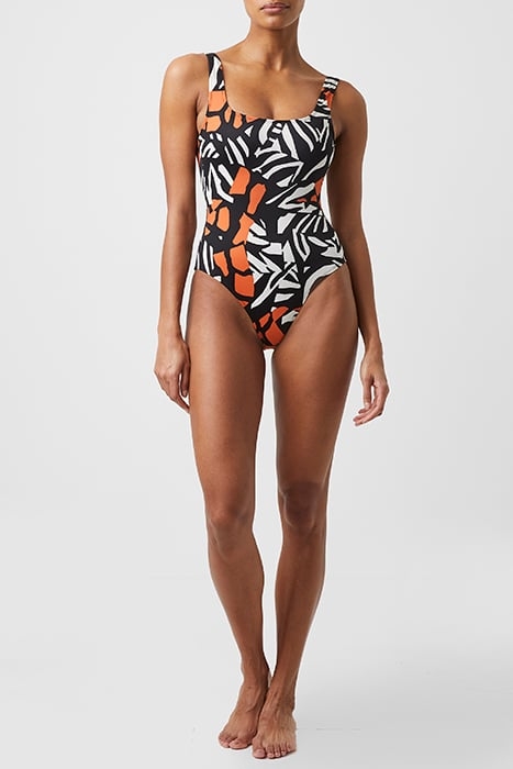 RECYCLED AFARA PRINT SWIMSUIT BLACK 2