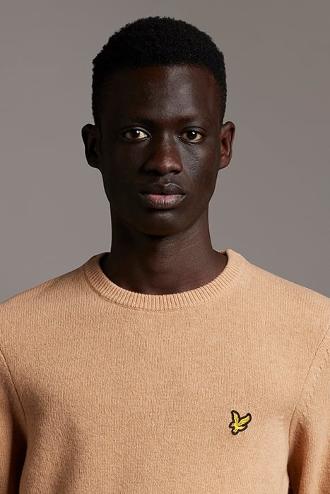 CREW NECK LAMBSWOOL BLEND JUMPER TAN MARL 4