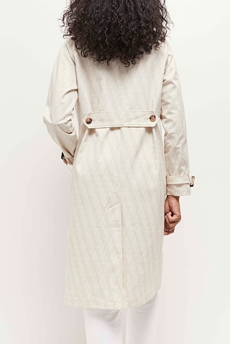DITTI - BEIGE TRENCH COAT WITH OS MONOGRAM PRINT 2