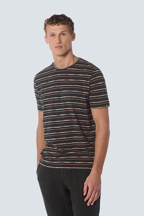 T-SHIRT CREWNECK MULTI COLOURED STRIPES NIGHT 1