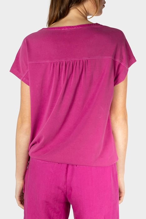 BLOUSE WOVEN CAP SLEEVES FESTIVAL FUCHSIA 2