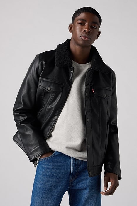 LSERELAXFIT LEATHER & BIKER JACKET BLACK 5