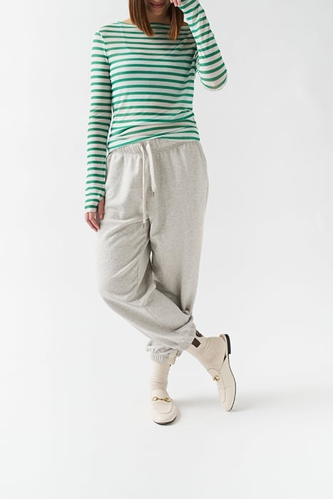 MESH TEE STRIPE ECRU/APPLE GREEN 2