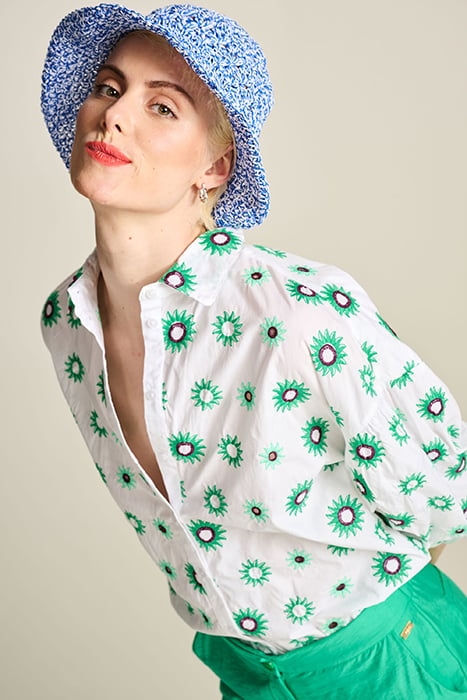 BLOUSE - EMBROIDERY SICILIAN SUN BLUE 5