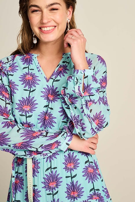 DRESS - GEORGIE FLOWER AQUA 6