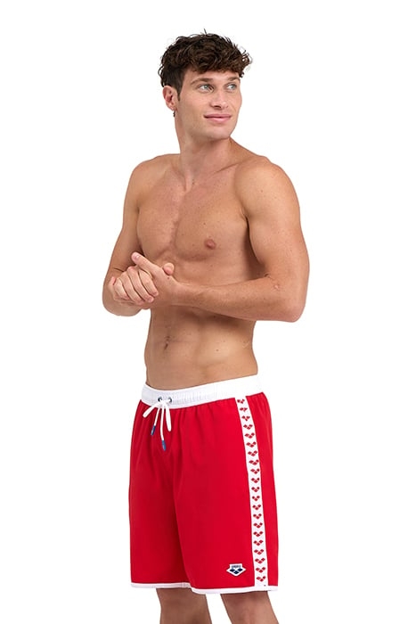 ICONS TEAM STRIPE UNISEX BERMUDA RED-WHITE 1