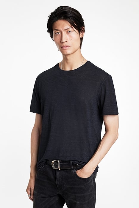 MOTT REGULAR FIT SS LINEN CREW WITH COLD IRON GREY 1