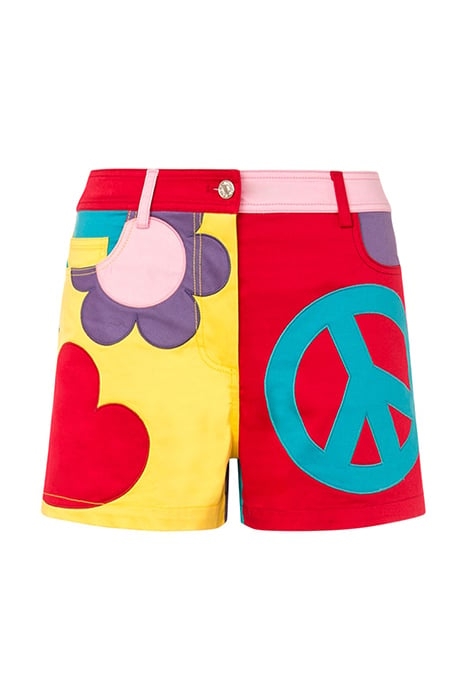 SYMBOLS EMBROIDERY STRETCH COTTON SHORTS MULTICOLOR 3