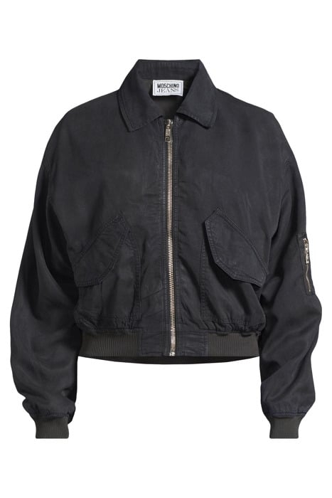 GARMENT-DYED LYOCELL BOMBER JACKET BLACK 3