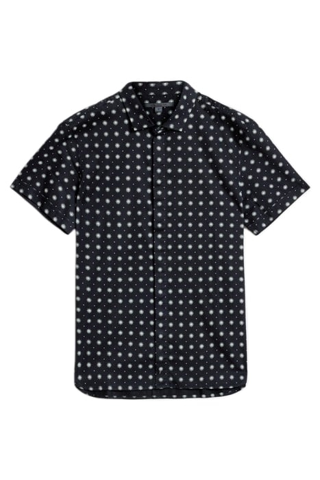 LOREN SHORT SLEEVE SHIRT WITH STARBURST BLACK WHITE 2