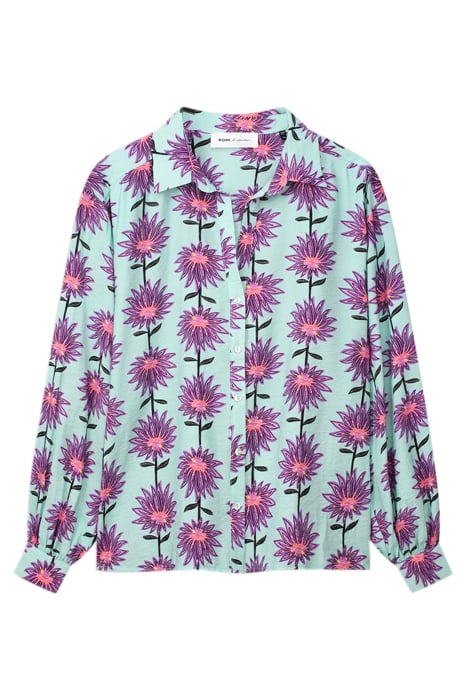 BLOUSE - VIOLET FLOWER AQUA 2