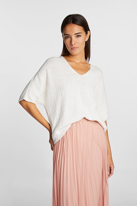 BOXY V-NECK PEARL WHITE 1