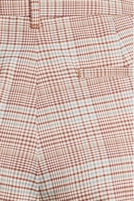 ROSE - PLEATED HIGH RISE WIDE LEG CHECK PANT PRINCE OF WALES 5