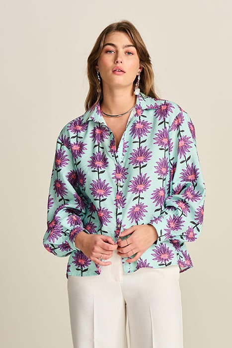 BLOUSE - VIOLET FLOWER AQUA 1