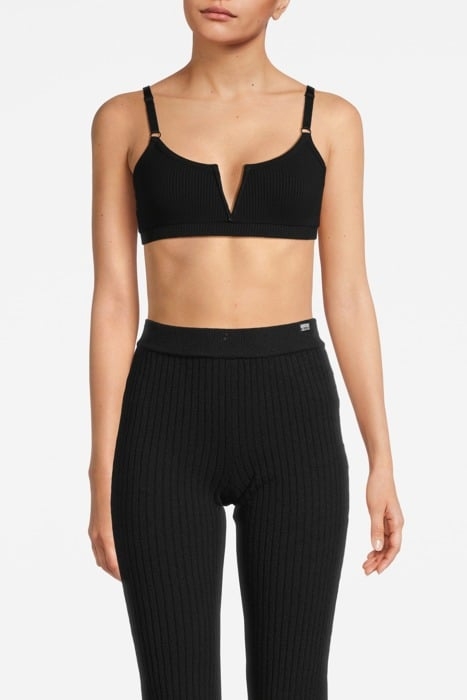 LOGO PATCH COTTON CROP TOP BLACK 1