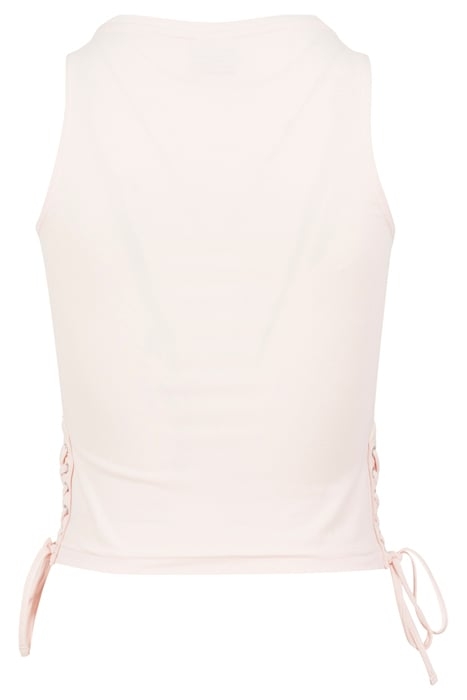 LADIES LACE UP CROPPED TOP PINK 4