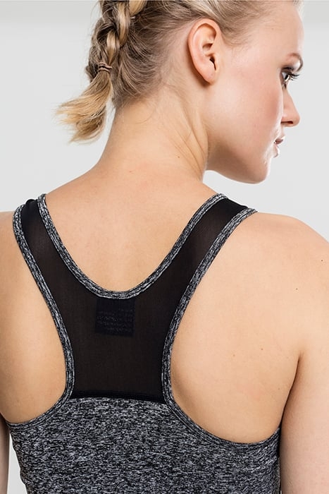 LADIES ACTIVE MELANGE TRAININGS TOP CHARCOAL/WHITE/BLACK 8