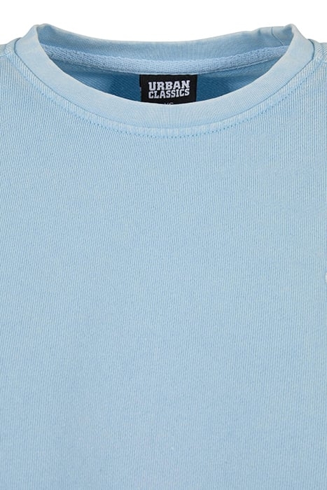 LADIES CROPPED FLOWER EMBROIDERY TERRY CREWNECK BALTICBLUE 8